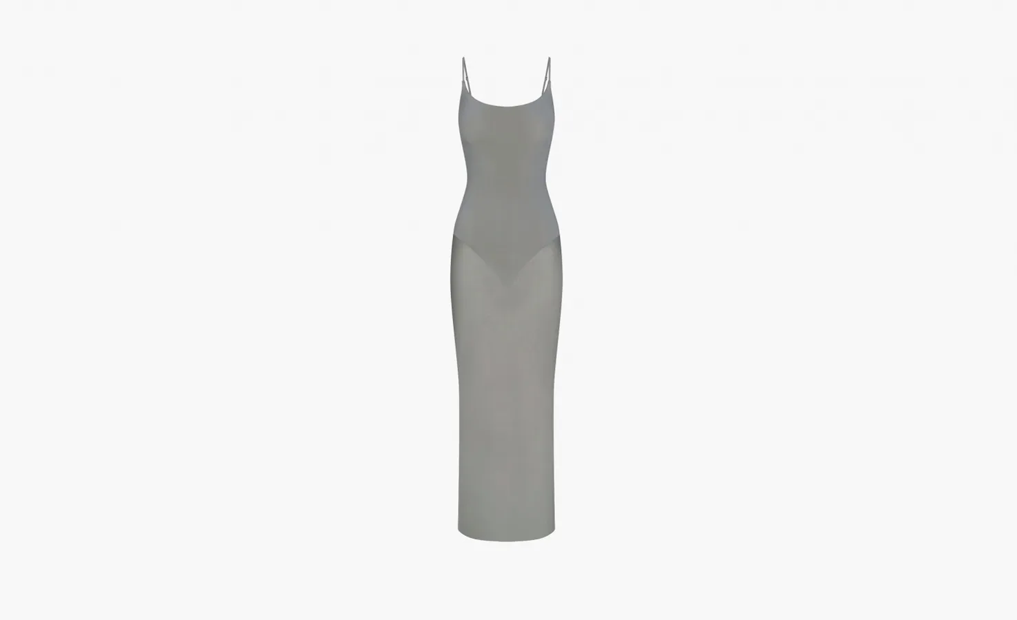Skims Milky Sheer Low Back Long Dress «Gunmetal»