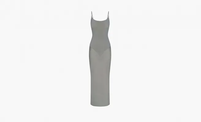 Одежда Skims Milky Sheer Low Back Long Dress «Gunmetal» serye