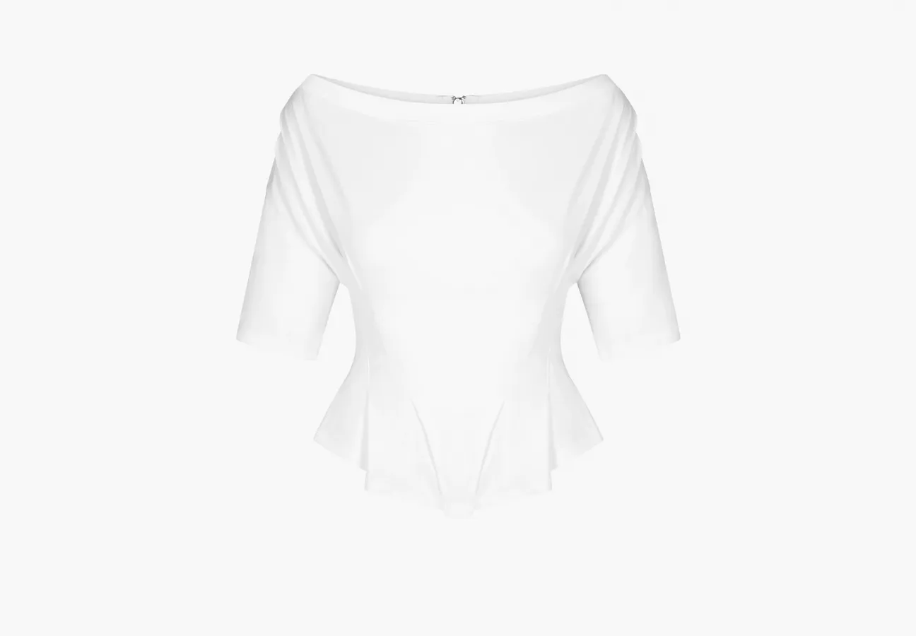 Khy Off the Shoulder Cinching Tee «White»