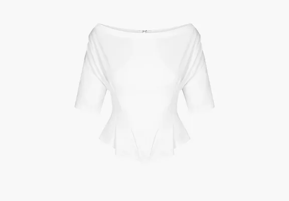 Одежда Khy Off the Shoulder Cinching Tee «White» белый