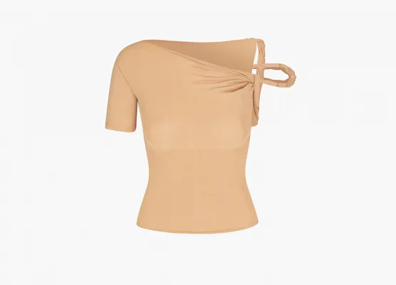 Одежда Khy Mesh Stretch Twisted Top «Nude» бежевый