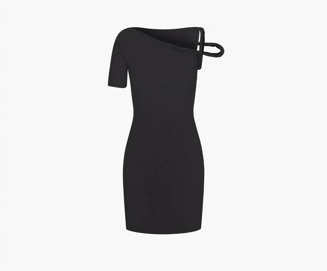 Khy Mesh Stretch Twist Mini Dress «Black»