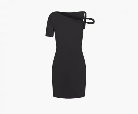 Одежда Khy Mesh Stretch Twist Mini Dress «Black» черный
