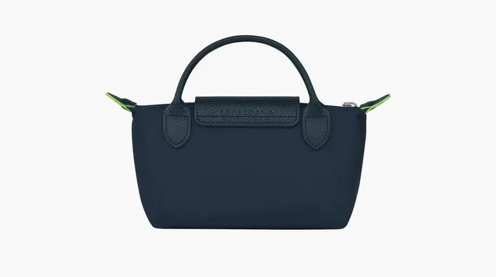  Longchamp Le Pliage Green Handle Pouch «Blue Navy» sinie