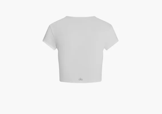 Одежда Alo Yoga Soft Crop Finesse Short Sleeve «White» белый