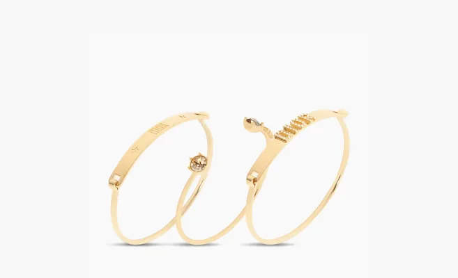  Dior Metal Crystal Bangles WMNS «Gold» zolotoy