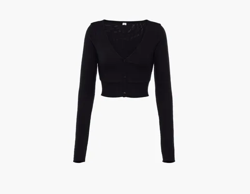 Одежда Alo Yoga Alolux Cropped Me Time Cardigan «Black» черный