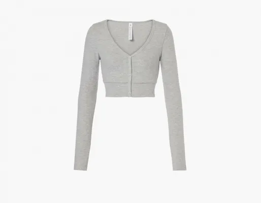Одежда Alo Yoga Alolux Cropped Me Time Cardigan «Athletic Heather Grey» serye