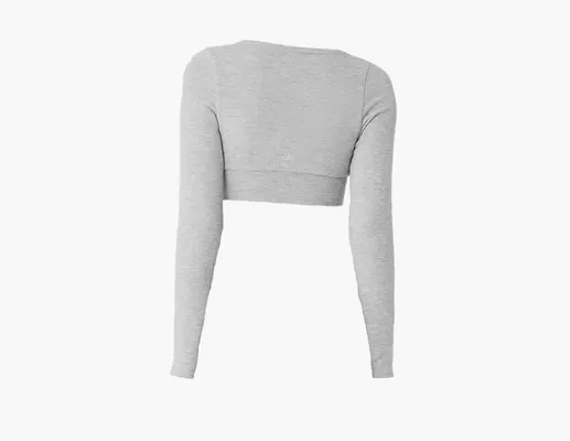 Одежда Alo Yoga Alolux Cropped Me Time Cardigan «Athletic Heather Grey» serye