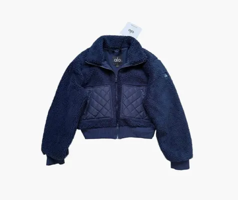 Одежда Alo Yoga Sherpa Edge Bomber «Navy» синий