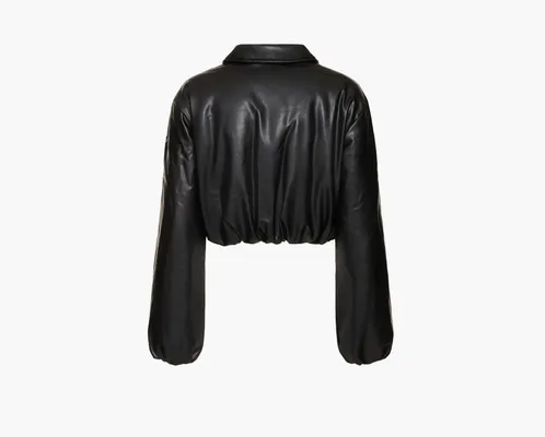 Одежда Alo Yoga Faux Leather Cropped Premier Bomber «Black» chyernye