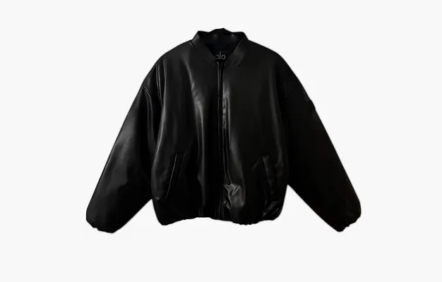 Одежда Alo Yoga Faux Leather Premier Bomber «Black» черный
