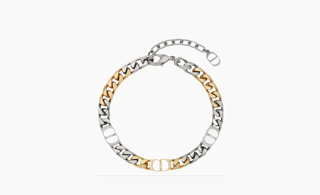  DIOR CD Icon Chain Link Bracelet Brass «Silver-Finish» serebryanyy
