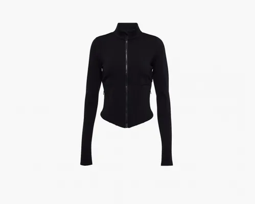  Alo Yoga Airbrush Corset Full Zip Jacket «Black» chyernye
