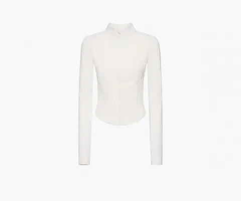 Одежда Alo Yoga Airbrush Corset Full Zip Jacket «Ivory» кремовый