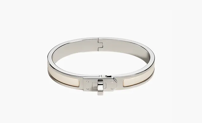  HERMES Enamel Bangles «Silver» serebryanyy
