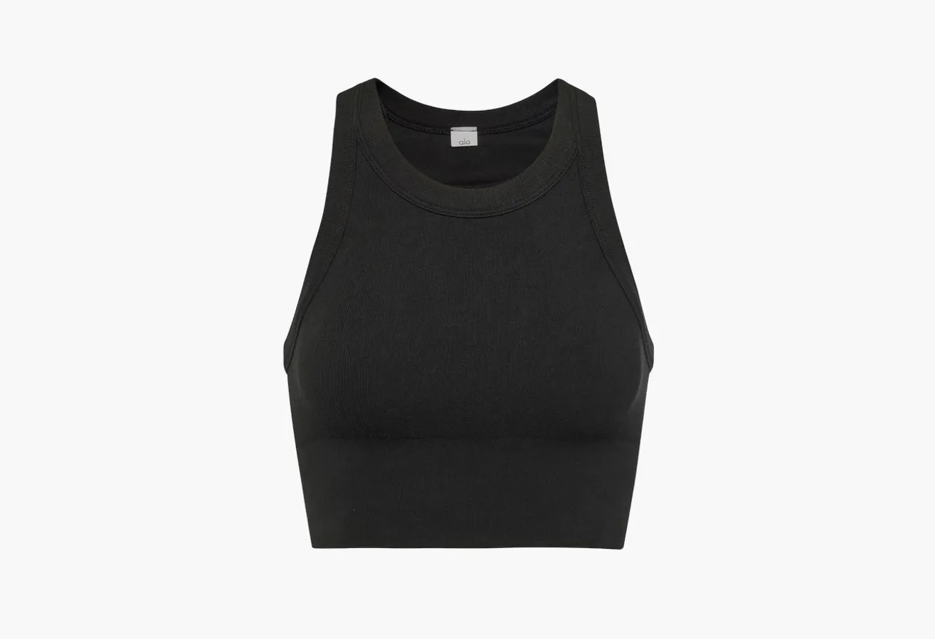 Alo Yoga Seamless Delight High Neck Bra «Black»