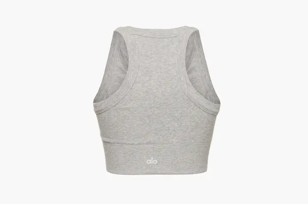 Одежда Alo Yoga Seamless Delight High Neck Bra «Athletic Heather Grey» серый