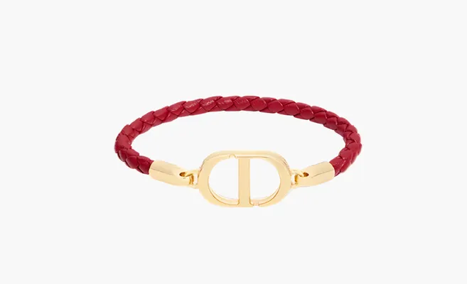  Dior leather bracelet WMNS «Red» krasnye 