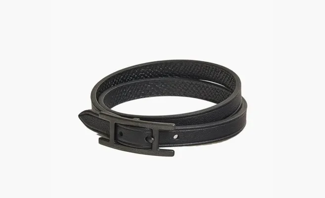 Hermes Behapi Double Tour bracelet «Black» chyernye