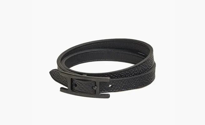  Hermes Behapi Double Tour bracelet «Black» chyernye