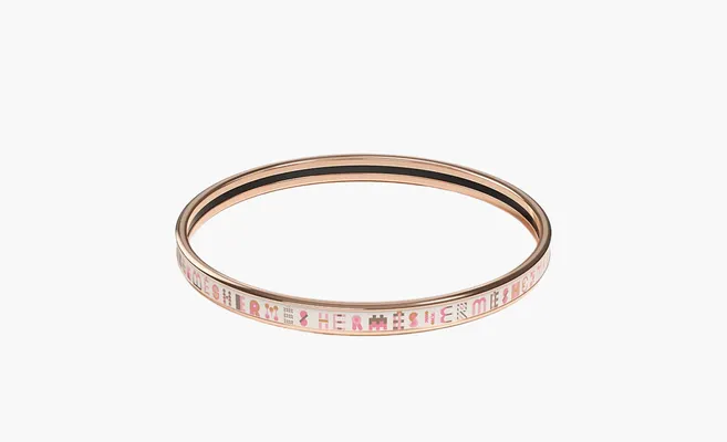  Hermès Bricole bangle Canada «Pink» rozovye