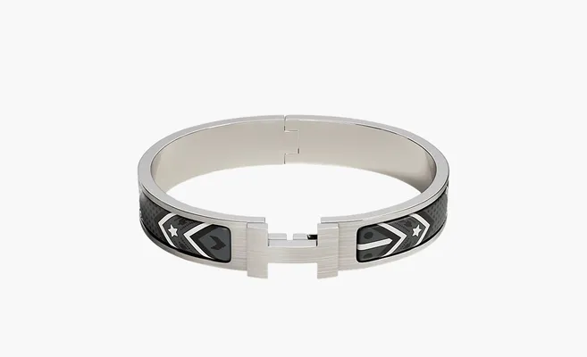  Hermès Clic HH Bandana bracelet «Silver» serebryanyy