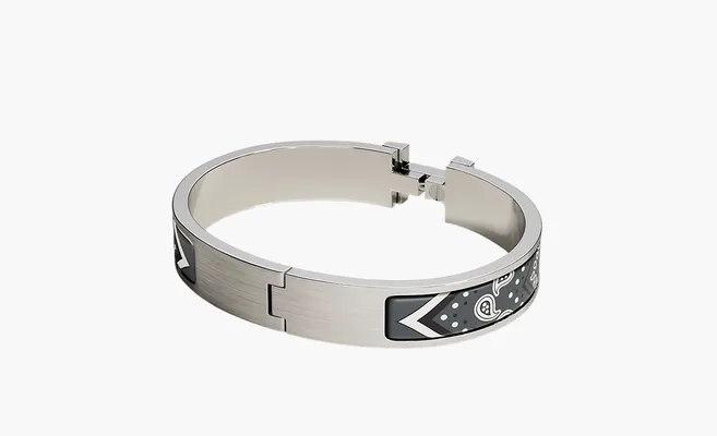  Hermès Clic HH Bandana bracelet «Silver» serebryanyy