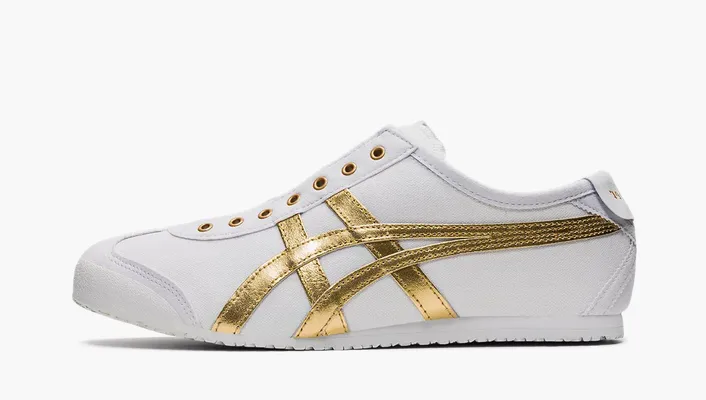  Asics Onitsuka Tiger Mexico 66 Slip-On «White Pure Gold» belye