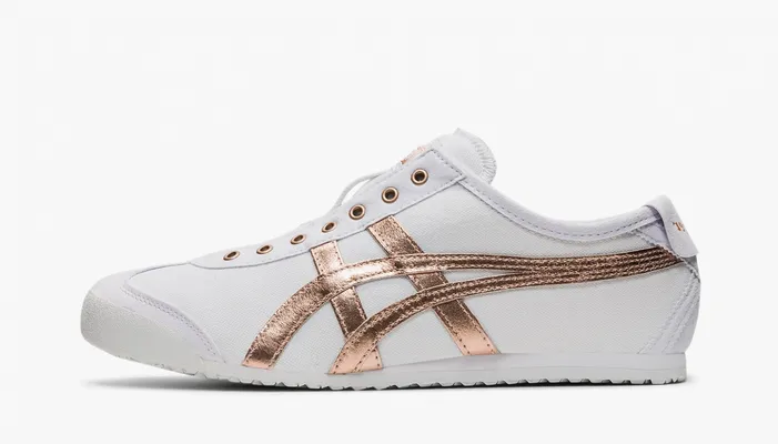  Asics Onitsuka Tiger Mexico 66 Slip-On «White Rose Gold» belye