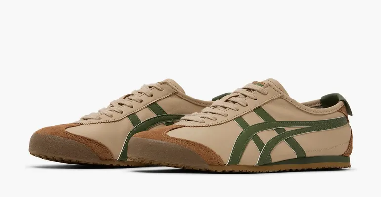  Asics Onitsuka Tiger Mexico 66 «Beige Grass Green» bezhevye