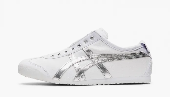  Asics Onitsuka Tiger Mexico 66 Slip-On «White Pure Silver» belye