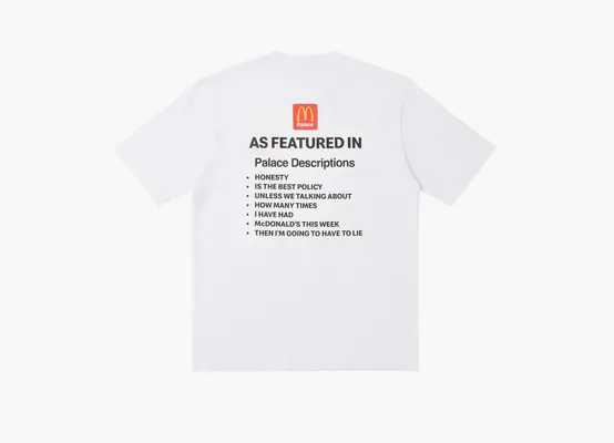 Одежда Palace x McDonald's Description T-Shirt «White Description 1» belye