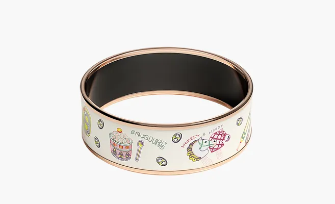  Hermès Funny Ice Cream bangle «White» belye