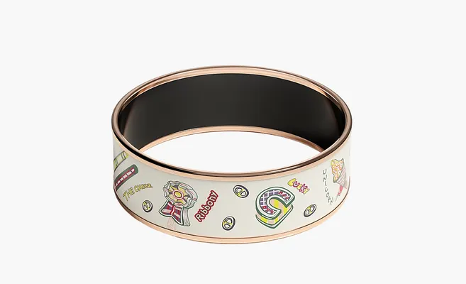  Hermès Funny Ice Cream bangle «White» belye