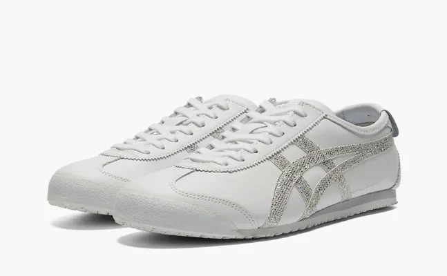  Asics Onitsuka Tiger Mexico 66 «Candy Glitter Series White Pure Silver» belye