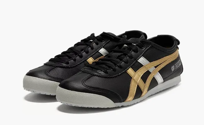 Asics Onitsuka Tiger Mexico 66 «Black Gold Metallic» chyernye