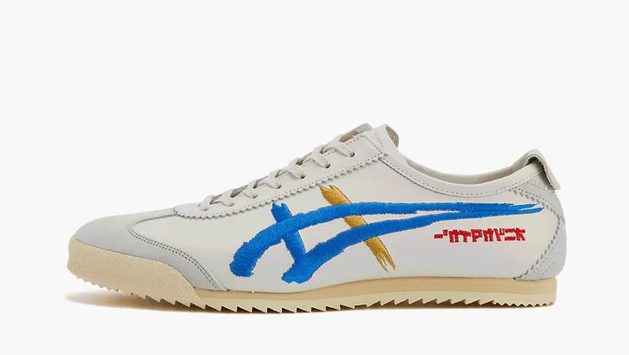  Asics Onitsuka Tiger Mexico 66 Deluxe «Calligraphy - White Directoire Blue» belye