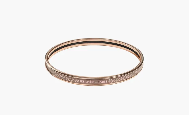  Hermès Enamel Bangles Unisex «Rose Gold» zolotoy