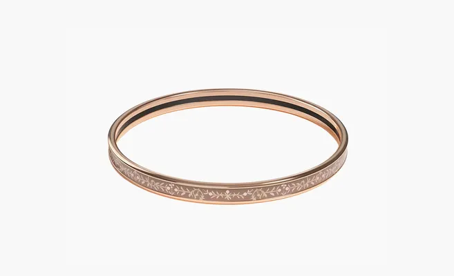  Hermès Enamel Bangles Unisex «Rose Gold» zolotoy