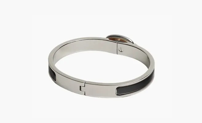  Hermes Mini Clic Chaine d'Ancre bracelet «Silver/Black» serebryanyy