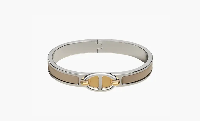  Hermes Mini Clic Chaine d'Ancre bracelet «Silver/Umber» serebryanyy