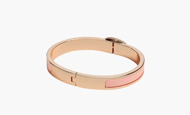  Hermes Mini Clic Chaine d'Ancre bracelet «Rose Pink» rozovye