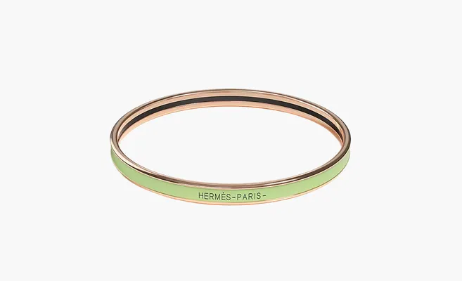  Hermès Enamel Bangles Unisex «Green» zelyenye