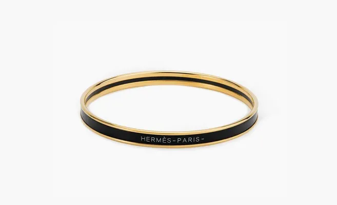  Hermès Enamel Bangles Unisex «Black» chyernye
