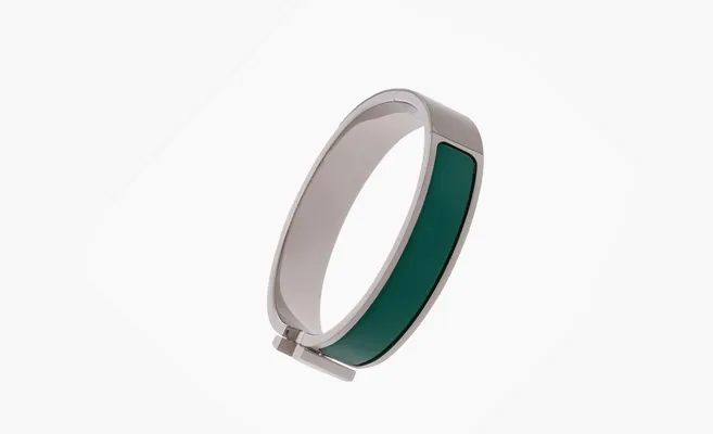  Hermès Menthe Matte Enamel and Brushed Palladium Metal Clic-HH Bracelet «Green» zelyenye