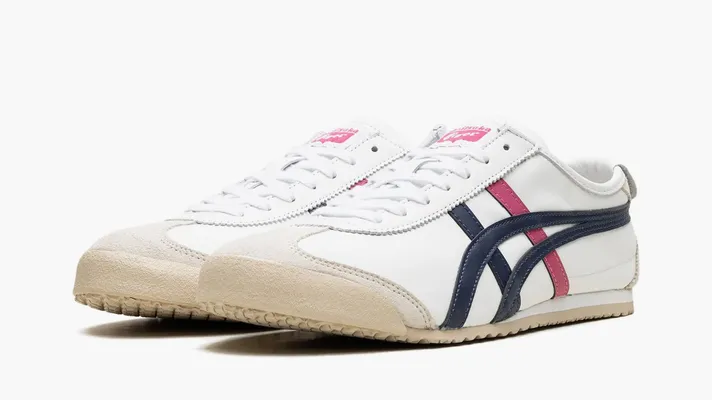  Asics Onitsuka Tiger Mexico 66 «White Navy Pink» 2019 belye