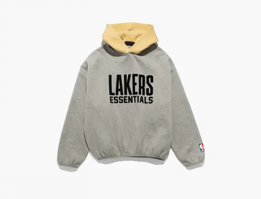 Одежда Fear of God Essentials x NBA Lakers Hoodie «Warm Heather» серый