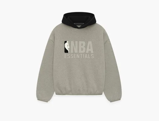 Одежда Fear of God Essentials x NBA Hoodie «Warm Heather/Black» серый