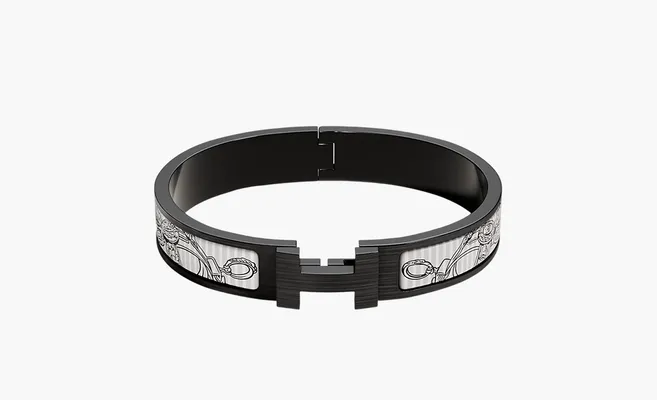  Hermès Clic HH Brides de Gala Eye Liner bracelet «Black» chyernye